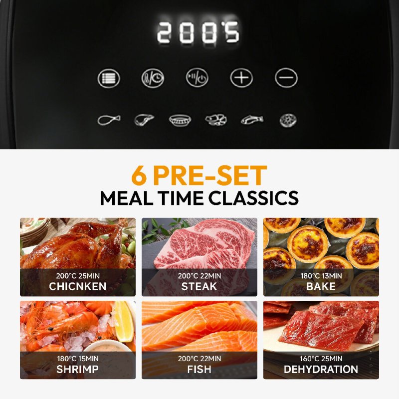6L Air Fryer Cooker with Smart Touch Display - Air Fryer - British D'sire
