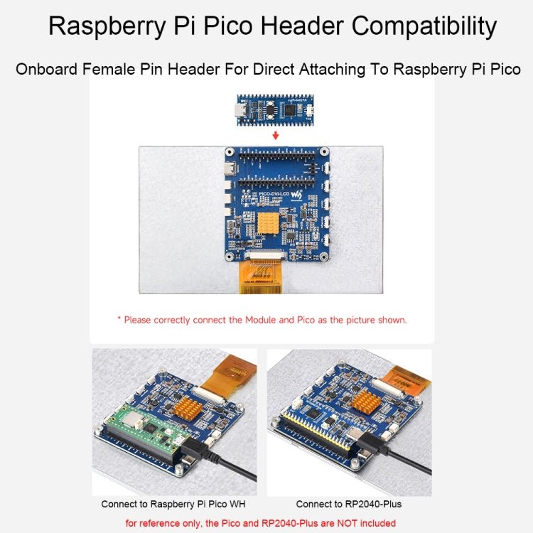 7 Inch Waveshare For Raspberry Pi Pico 1024×600 Pixel IPS Panel DVI Display Module - British D'sire
