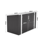 7 x 3 ft Lockable Steel Garden Metal Junk/Bike Storage Shed Charcoal Black - Storage Shed - British D'sire
