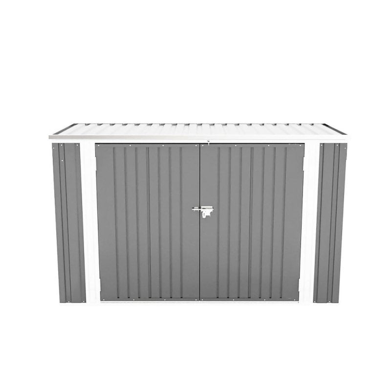 7 x 3 ft Lockable Steel Garden Metal Junk/Bike Storage Shed, Grey - Storage Shed - British D'sire