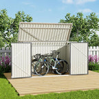 7 x 3 ft Lockable Steel Garden Metal Junk/Bike Storage Shed, Grey - Storage Shed - British D'sire