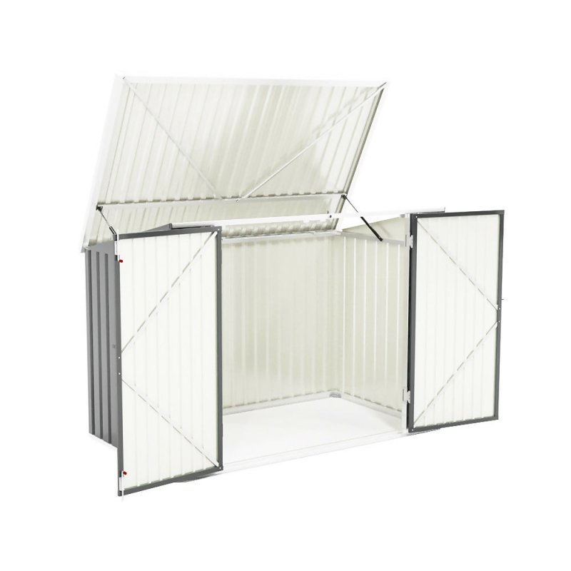 7 x 3 ft Lockable Steel Garden Metal Junk/Bike Storage Shed, Grey - Storage Shed - British D'sire