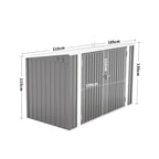 7 x 3 ft Lockable Steel Garden Metal Junk/Bike Storage Shed, Grey - Storage Shed - British D'sire