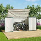 7 x 3 ft Metal Garden Bicycle Storage Shed Bike Store Outdoor Tool Bike Storage, Dark Green - Storage Shed - British D'sire