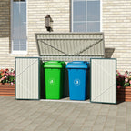 7 x 3 ft Metal Garden Bicycle Storage Shed Bike Store Outdoor Tool Bike Storage, Dark Green - Storage Shed - British D'sire