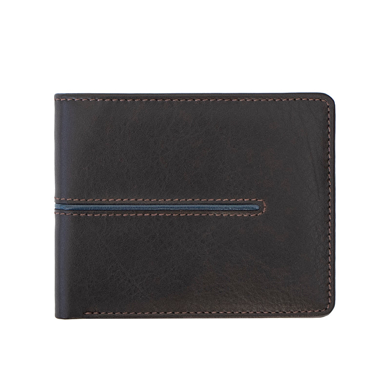 Elite RFID Leather Bifold Wallet with Colour Trim - 7100