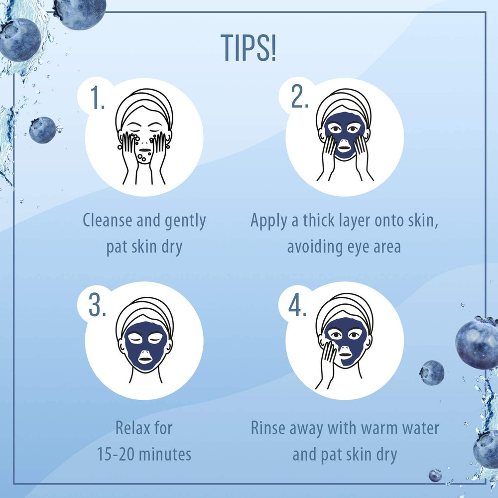  7th Heaven Superfood Blueberry Mud Face Mask with Refreshing Raspberry and Anti-oxidant Blueberry to Soothe and Hydrate Skin - Ideal for All Skin Types