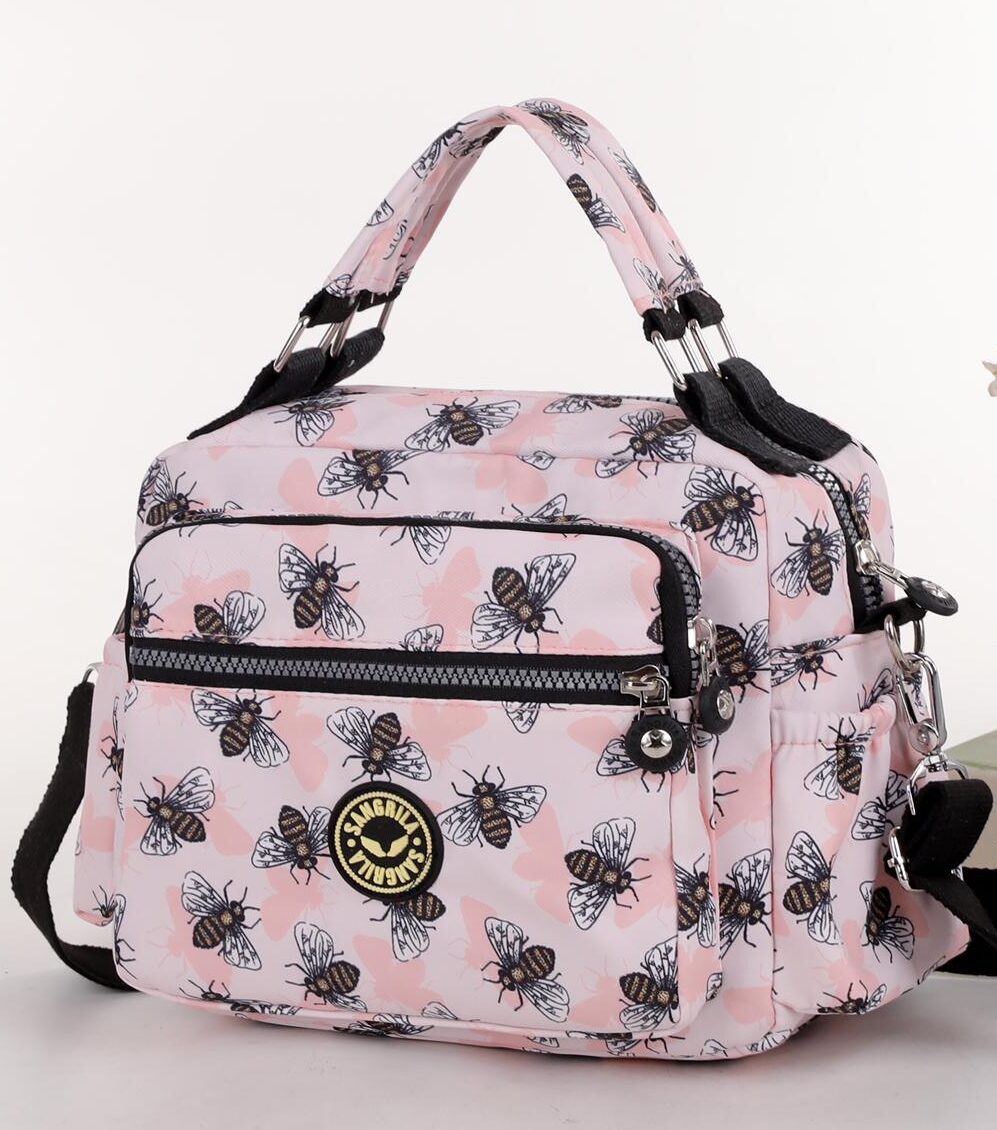 Pink Bees Bundle All over print Holdall Bag, Satchel & Purse