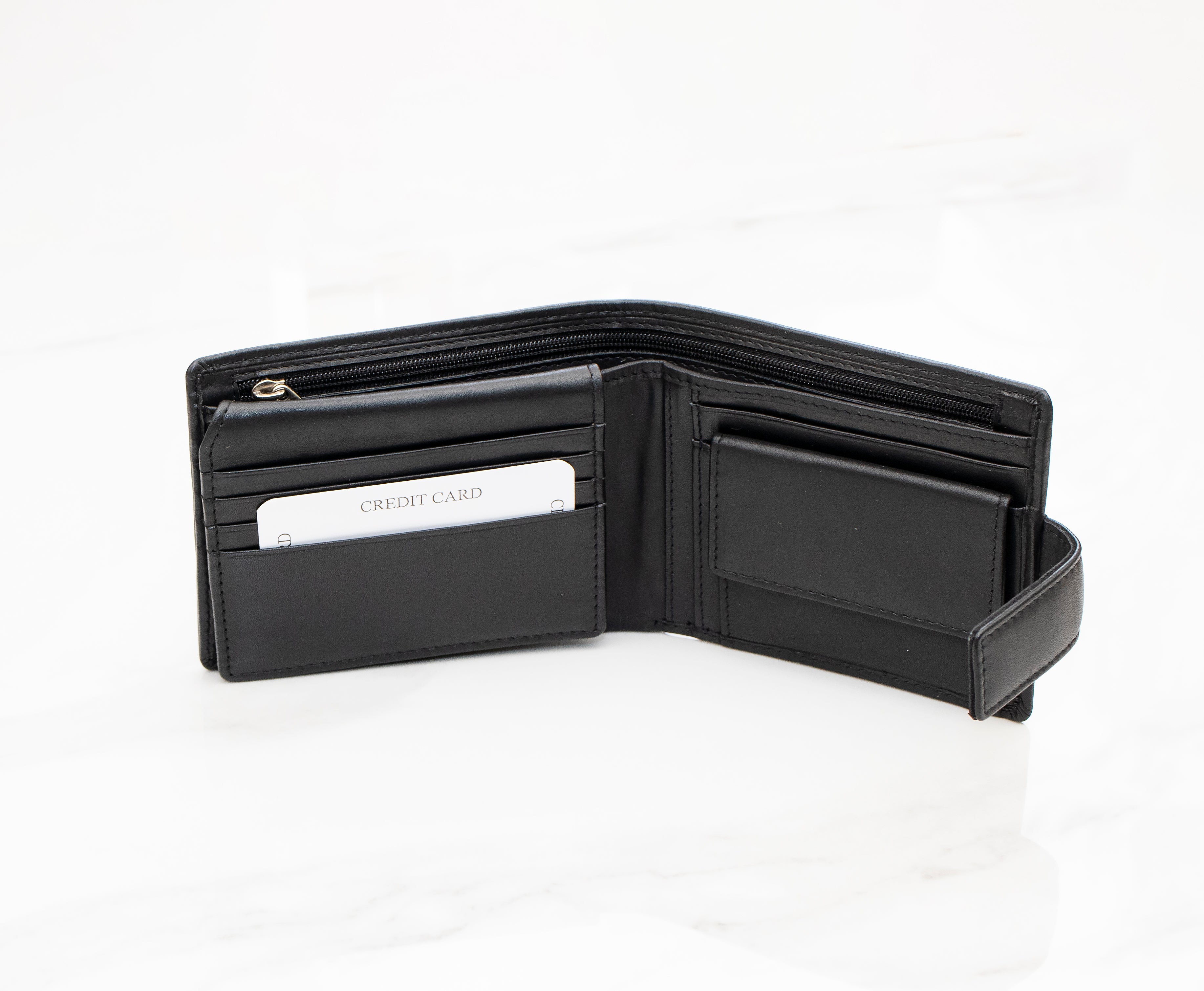 Ascort Men's Luxury Leather Trifold Wallet - 72864