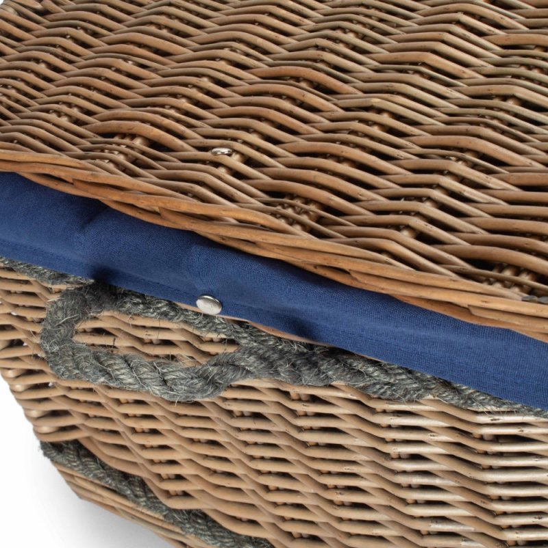 72cm Antique Wash Rope Handled Trunk Picnic Basket - Empty Picnic Baskets - British D'sire