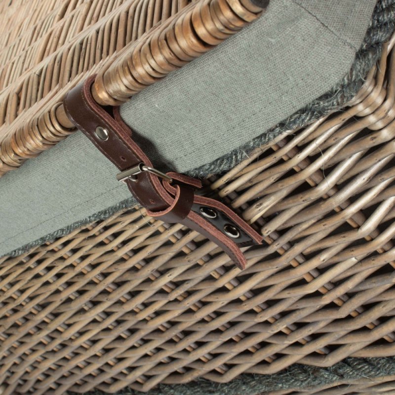 72cm Antique Wash Rope Handled Trunk Picnic Basket - Empty Picnic Baskets - British D'sire