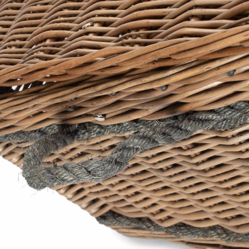 72cm Antique Wash Rope Handled Trunk Picnic Basket - Empty Picnic Baskets - British D'sire