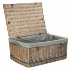 72cm Antique Wash Rope Handled Trunk Picnic Basket - Empty Picnic Baskets - British D'sire