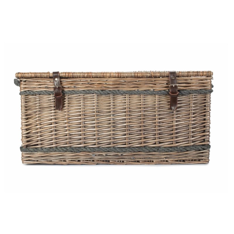 72cm Antique Wash Rope Handled Trunk Picnic Basket - Empty Picnic Baskets - British D'sire