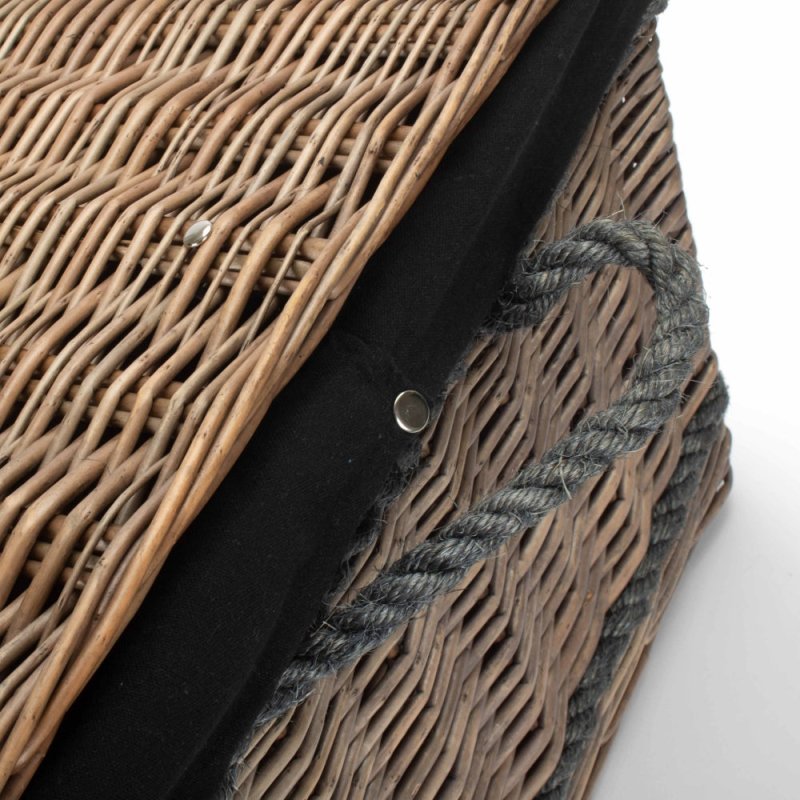 72cm Antique Wash Rope Handled Trunk Picnic Basket - Empty Picnic Baskets - British D'sire