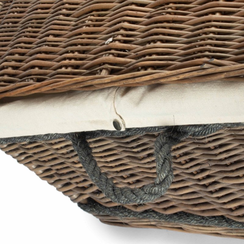 72cm Antique Wash Rope Handled Trunk Picnic Basket - Empty Picnic Baskets - British D'sire