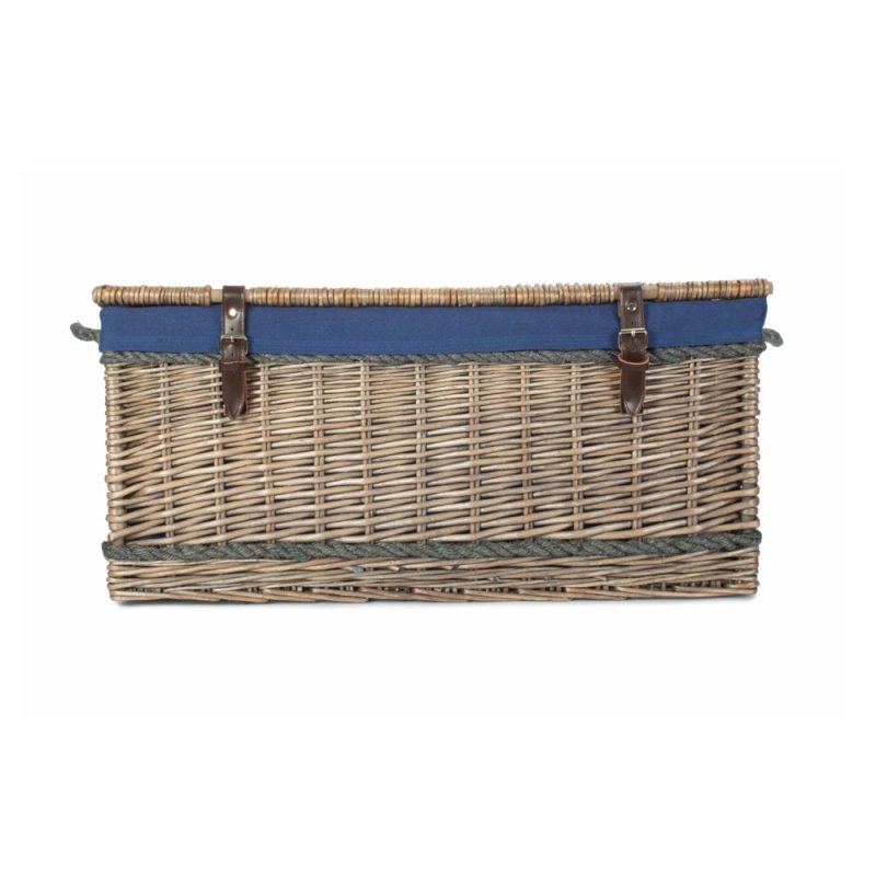 72cm Antique Wash Rope Handled Trunk Picnic Basket - Empty Picnic Baskets - British D'sire