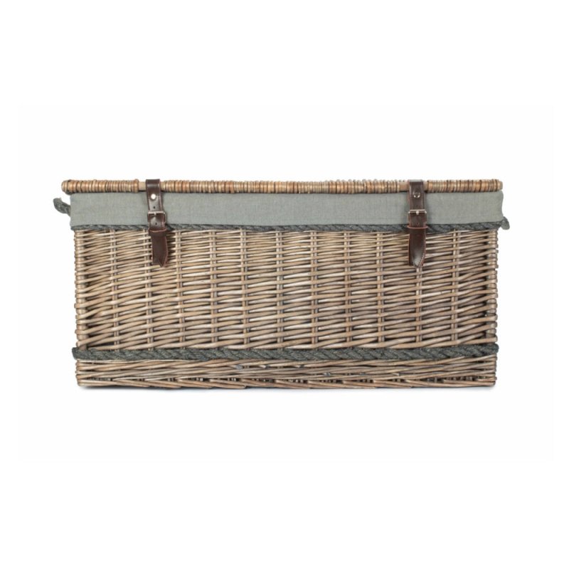 72cm Antique Wash Rope Handled Trunk Picnic Basket - Empty Picnic Baskets - British D'sire