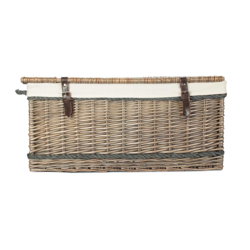 72cm Antique Wash Rope Handled Trunk Picnic Basket - Empty Picnic Baskets - British D'sire