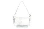 Italian Leather Kelly Shoulder Bag in Silver