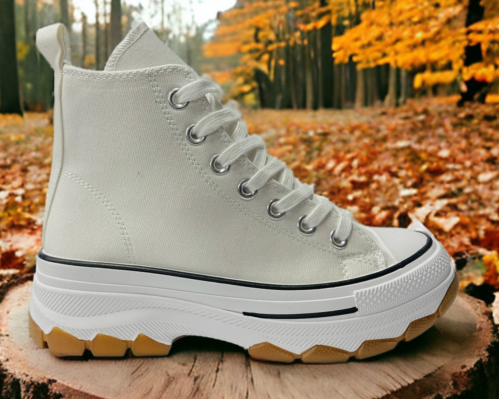 Women’s Chunky Sole Canvas Trainers