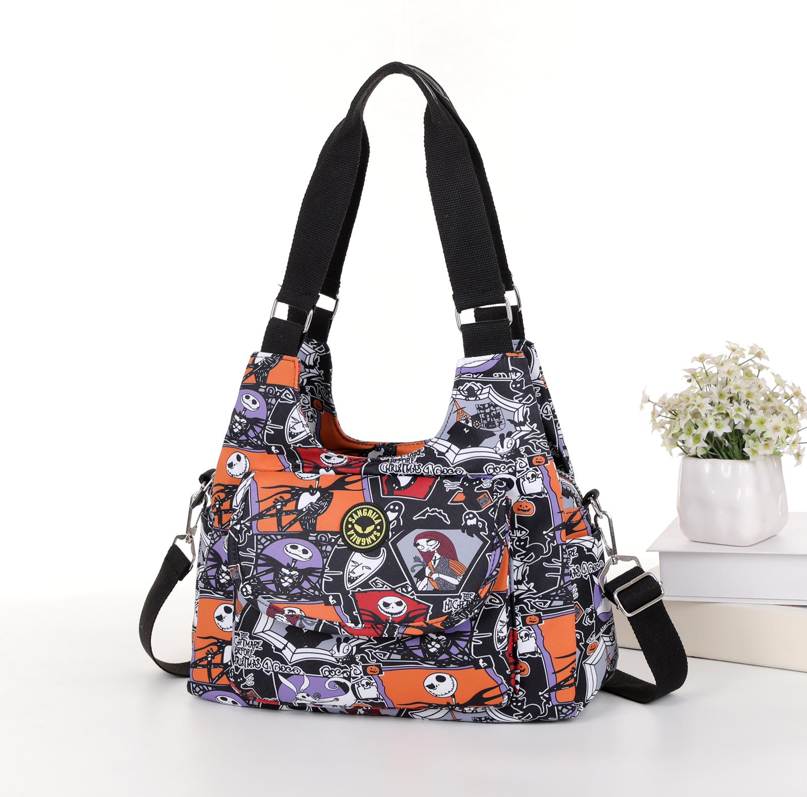 Nightmare Before Christmas Cross Body Tote Shoulder Bag Multiple Zip Compartments Main image