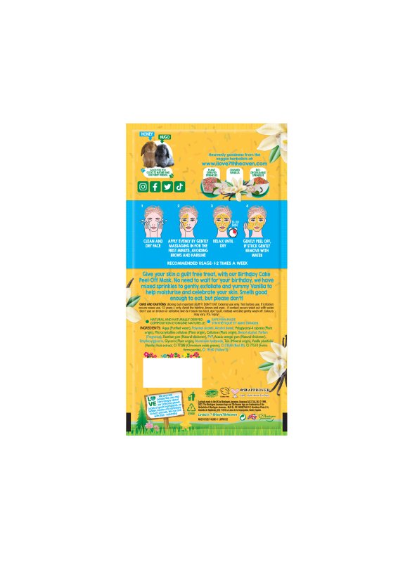 7th Heaven Birthday Cake Peel Off Mask - Face Masks - British D'sire