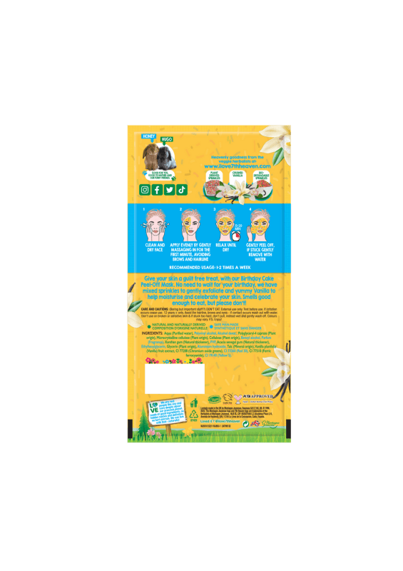 7th Heaven Birthday Cake Peel Off Mask - Face Masks - British D'sire