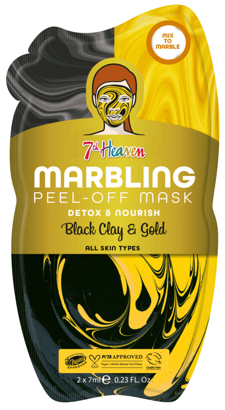 7th Heaven Black and Gold Marbling Peel-Off Masque - Face mask - British D'sire Main image