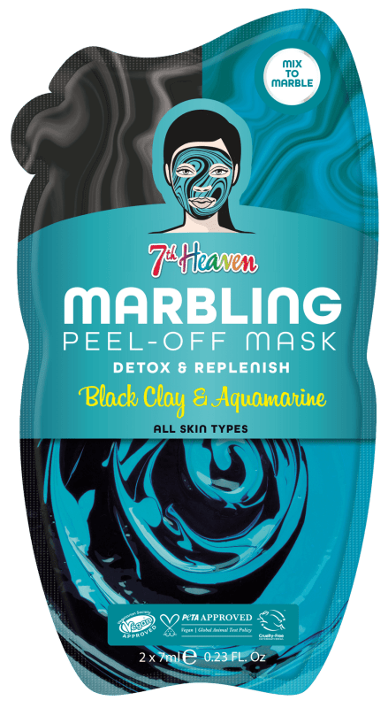 7th Heaven Black Clay and Aquamarine Marble Metallic Peel Off Masque - Skin Care Masks & Peels - British D'sire Main image