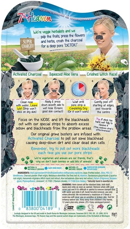 7th Heaven Boxed Women's Nose Pore Strips - Contains 8 Nose Pore Strips to Unclog Deep Pores and Remove Blackheads - Nose Strip - British D'sire