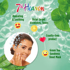 7th Heaven Bubble Tea Oxygen Mask Infused with Green Tea and Centella Asiatica to Hydrate, Soothe and Help Target Blemishes - Face Masks - British D'sire