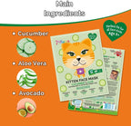 7th Heaven Face Food Kitten Sheet Face Mask Cucumber And Aloe Soothing Mask To Soften And Hydrate Skin - Sheet Mask - British D'sire