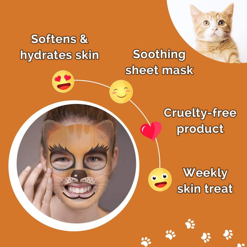 7th Heaven Face Food Kitten Sheet Face Mask Cucumber And Aloe Soothing Mask To Soften And Hydrate Skin - Sheet Mask - British D'sire