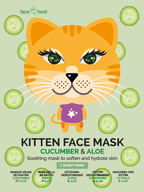 7th Heaven Face Food Kitten Sheet Face Mask Cucumber And Aloe Soothing Mask To Soften And Hydrate Skin - Sheet Mask - British D'sire