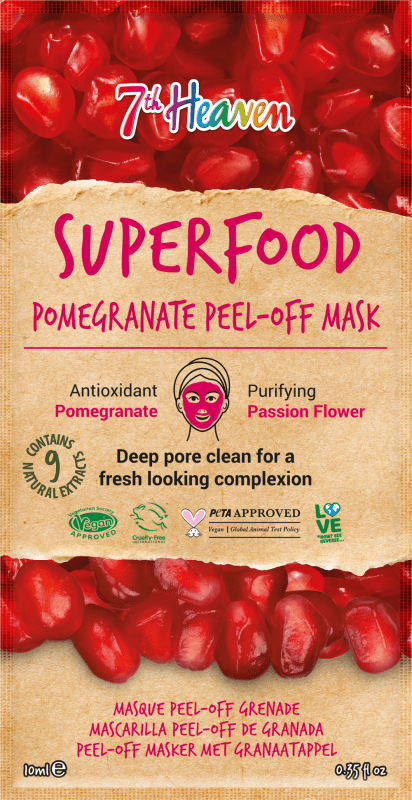 7th Heaven Superfood Pomegranate Peel - Off Mask with Passion flower extract - Face Masks - British D'sire