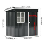 7X4FT Outdoor Metal Garden Storage Shed - Storage Shed - British D'sire