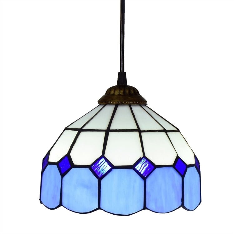 8 inch Simple Style Stained Glass Restaurant Bar Pendent Lamp - British D'sire