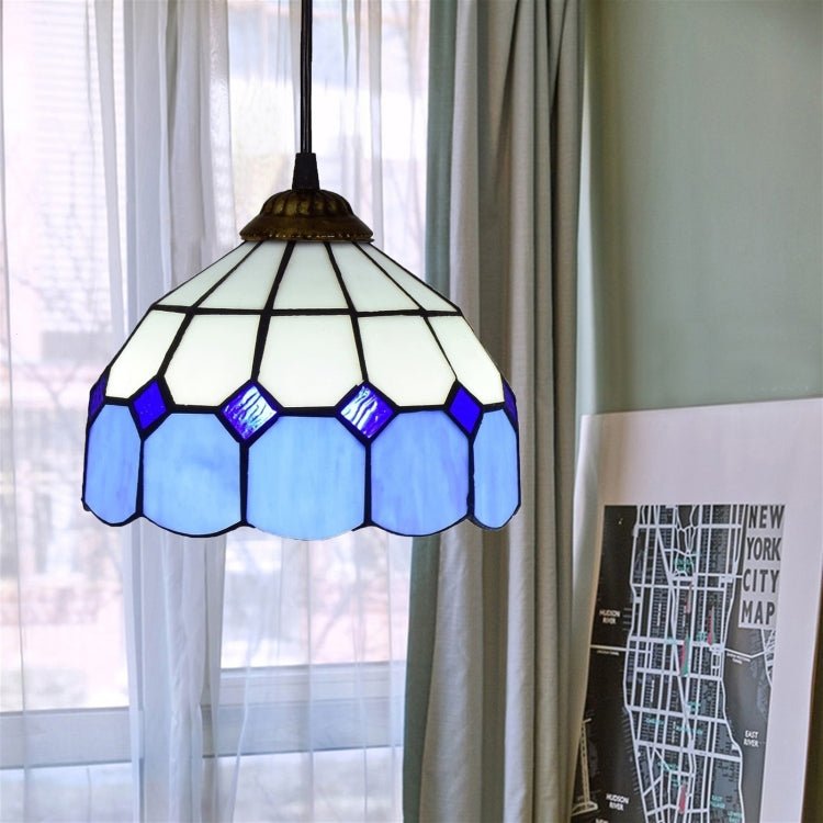 8 inch Simple Style Stained Glass Restaurant Bar Pendent Lamp - British D'sire