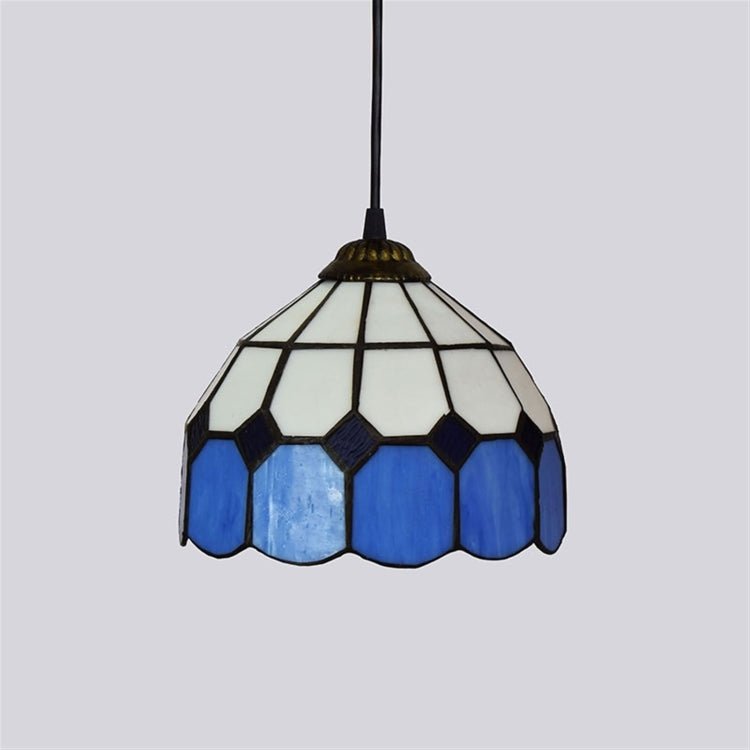 8 inch Simple Style Stained Glass Restaurant Bar Pendent Lamp Secondary image