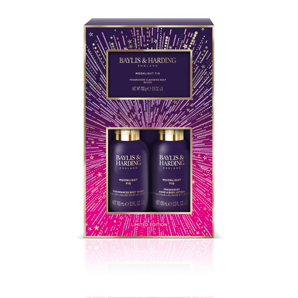 BAYLIS & HARDING MOONLIGHT FIG MAKE SPARKLE BATHING SET Main image