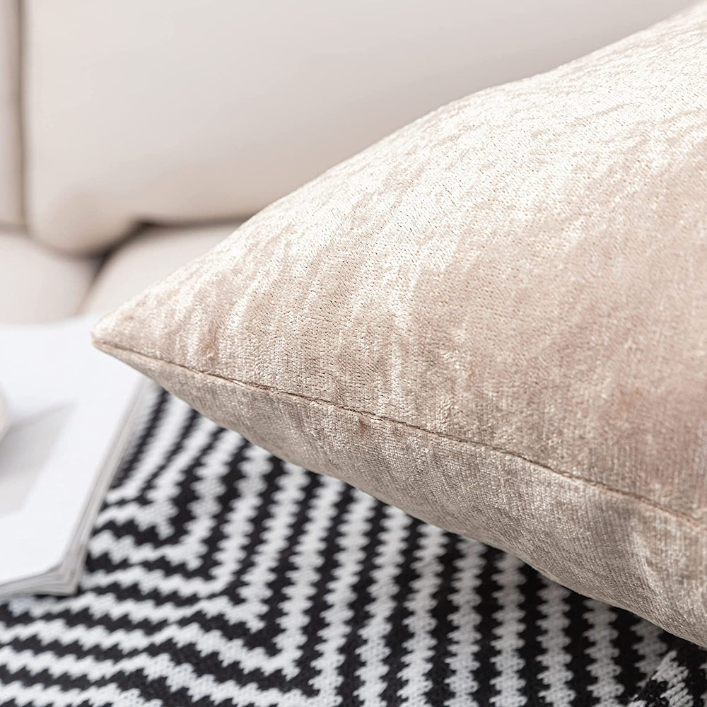Twin Pack Crushed Velvet Fashion Plain Cushion Covers 8 Colours Pack of 2 Covers