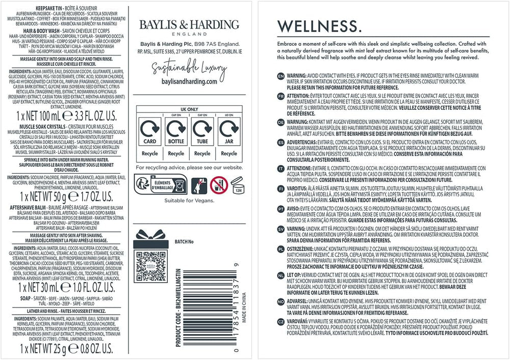 BAYLIS & HARDING WELLNESS FOR MEN ESSENTIAL WELLBEING SET