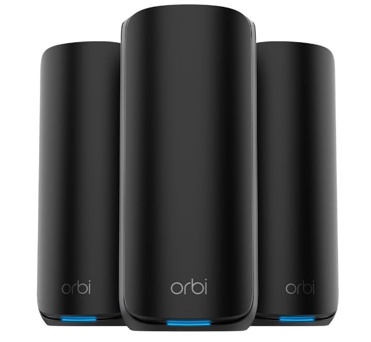 870 Series Tri - band WiFi 7 Mesh System (RBE873B) - Router + 2 Satellite Extenders, Security Features, Up to 21 Gbps, Covers up to 7,500 sq. ft., 150 Devices, 10 Gig Internet Port, Black - Networking Device - British D'sire Main image