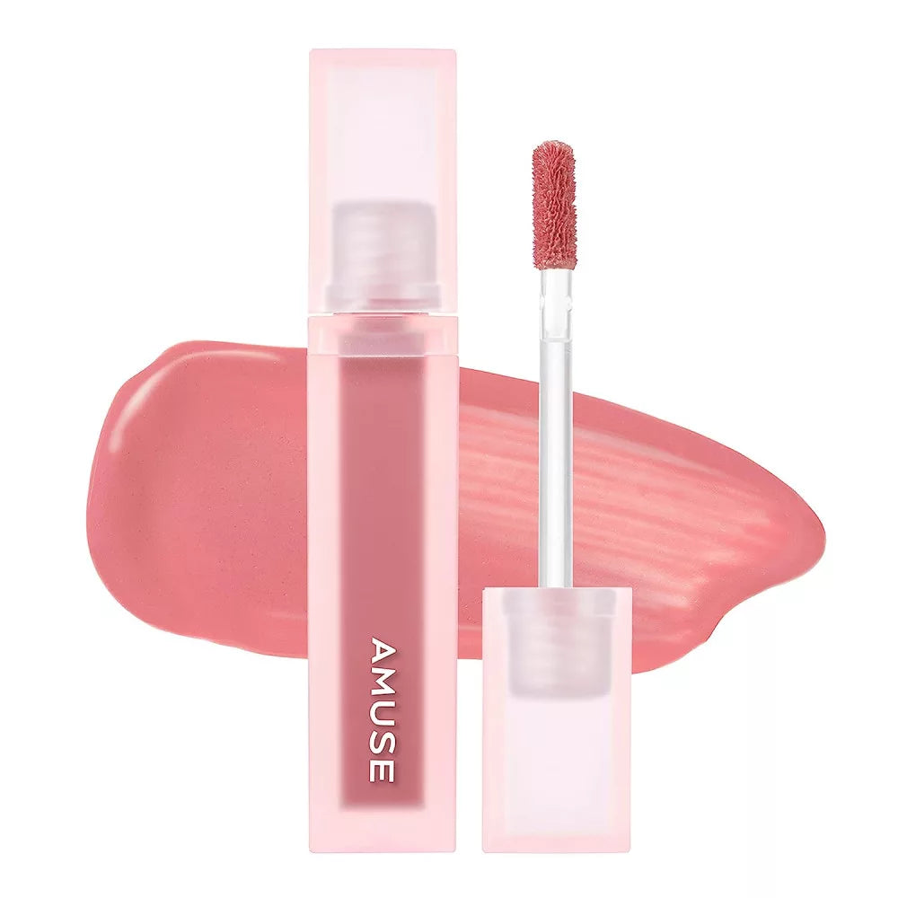 AMUSE Dew Velvet Semi Matt Fresh Dewy Velvet Texture Korean Makeup Transfer-proof Non-sticky Lipstick glossy Vegan 10 Rose Boksoonga (Rose Peach) 4g Secondary image