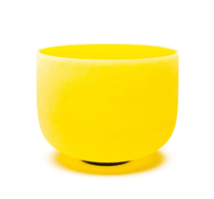 Yellow Frosted Crystal Singing Bowl 8 Inch E Note 432Hz