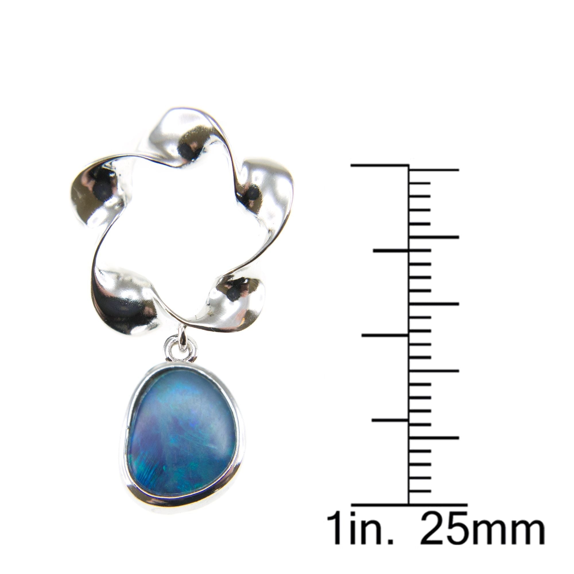 Pearlz Ocean Blue Boulder Opal Flower Pendant Necklace Secondary image