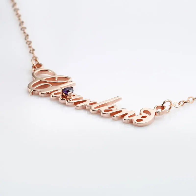 Full Silver Diamond Name Necklace Maiden-Art