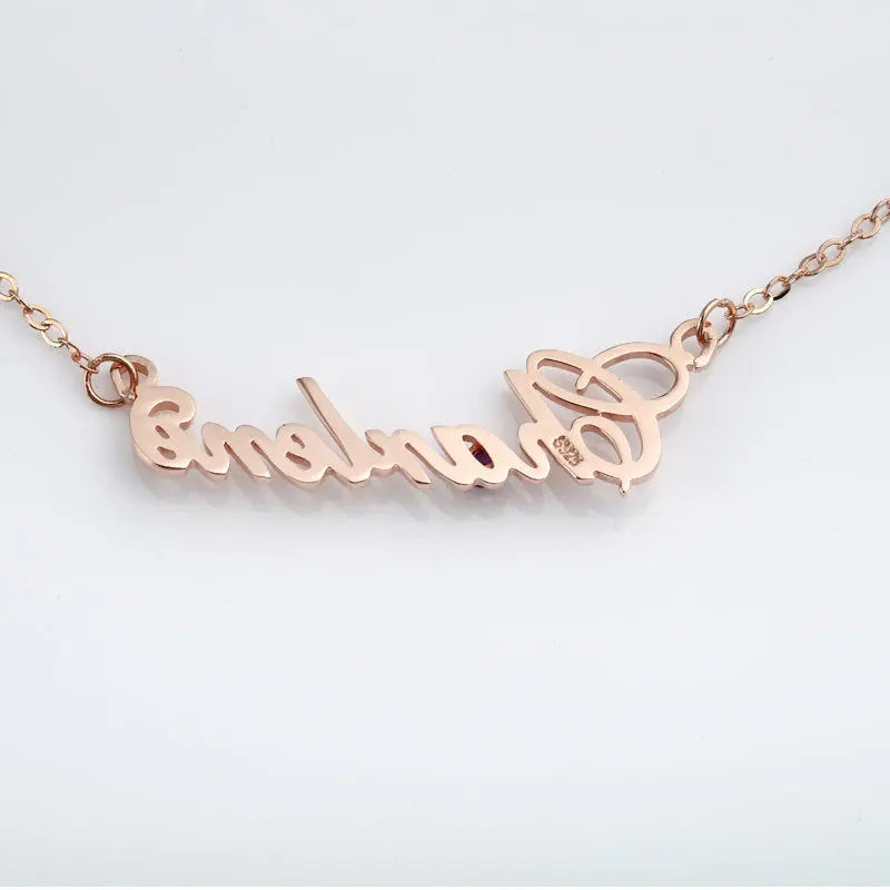 Full Silver Diamond Name Necklace Maiden-Art