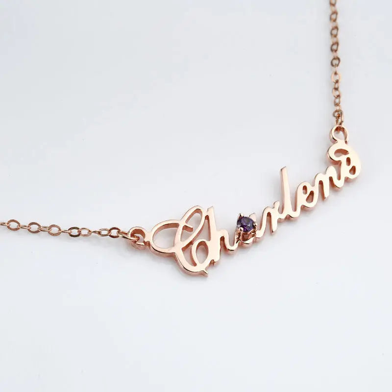 Full Silver Diamond Name Necklace Maiden-Art